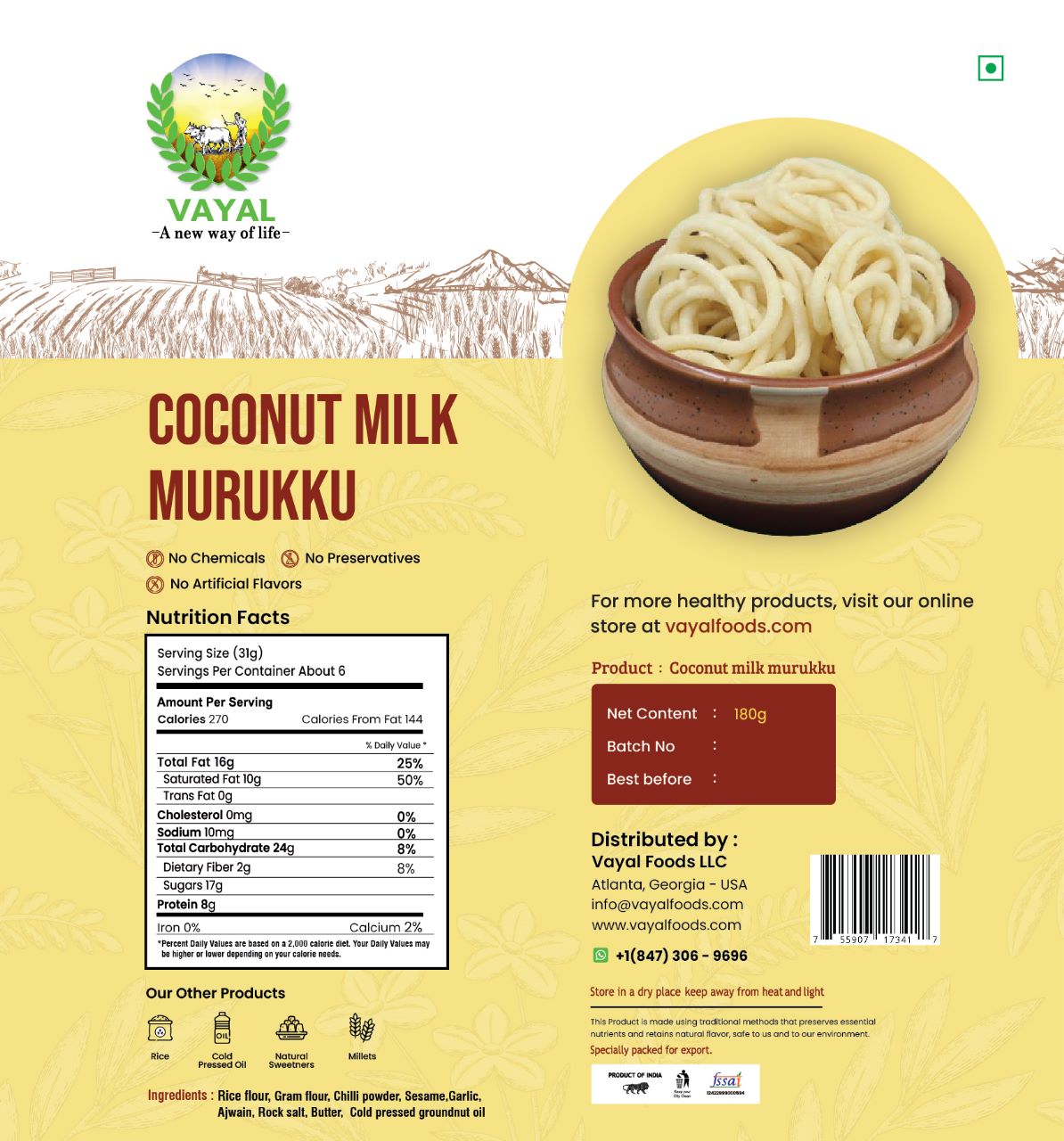 Coconut Milk - Murukku